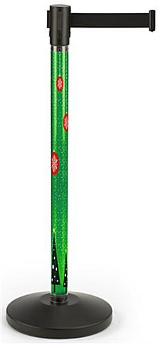 QueuePole.Economy 41.5” Clear Stanchion Post w/ Belt & Graphic Insert - Ornament