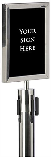 QueuePole.Economy 8.5 x 11 Stanchion Frame, Slide-in Design, Portrait - Silver