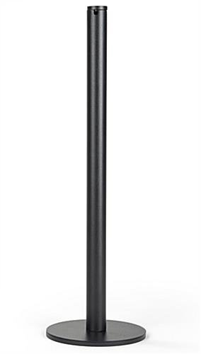 QueuePole.Slim 16" Black Stanchion Post, Floor Mounting, Rope Not Included
