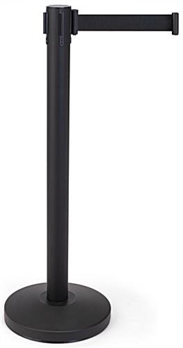 QueuePole.Value 36" Black Stanchion Post with 6.5' Black Retractable Belt