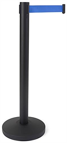 QueuePole.Value 36" Black Stanchion Post with 6.5' Blue Retractable Belt