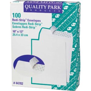 Redi-Strip Catalog Envelope, 10" x 13", White, 100 ct