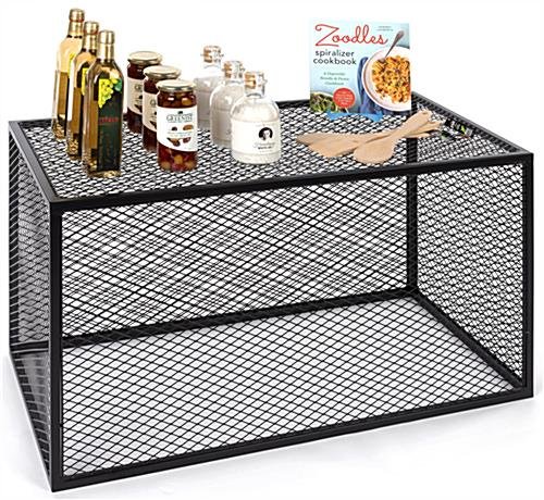Retail Riser, 35" W x 18" D x 20" H, Iron Mesh - Black - Image 2