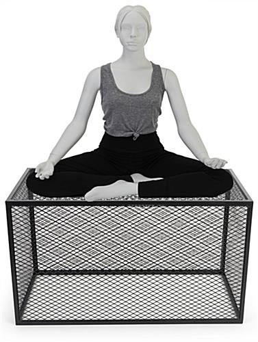 Retail Riser, 35" W x 18" D x 20" H, Iron Mesh - Black - Image 3