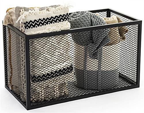 Retail Riser, 35" W x 18" D x 20" H, Iron Mesh - Black - Image 4