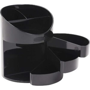 Rubbermaid 6-Section Small Storage Divided Pencil Cup, Black