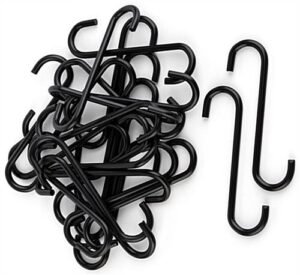 S-Hooks, Pack of 25, Powder Coated - Black
