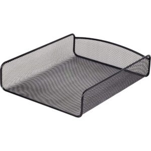 Safco 1-Tier Mesh Desk Tray, Black