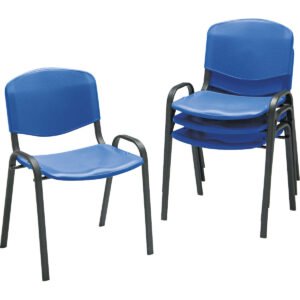 Safco Contour Stacking Chair, Blue, 4 ct
