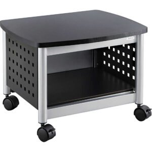 Safco Scoot Mobile Printer Stand, 20-1/4"W x 14-1/2"H x 16-1/2"D, Black