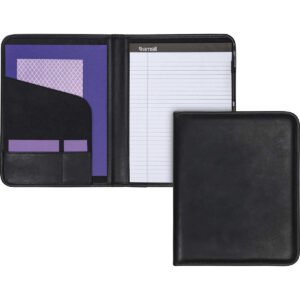 Samsill Professional Padfolio, Storage Pockets/Card Slots, Writing Pad, Black