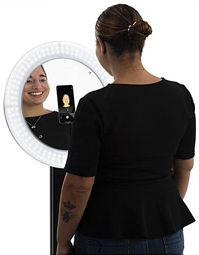 Samsung S10 Selfie Station, LED Light Ring, Adjustable Height, Floor Standing - Black - Image 4