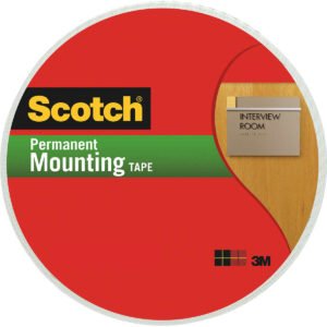 Scotch Permanent Foam Mounting Tape, 2 lb Capacity, 3/4" x 1368", White