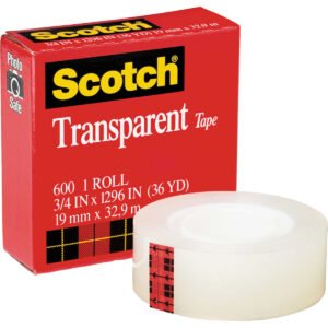 Scotch Transparent Tape Refill, 3/4" x 1296", Clear