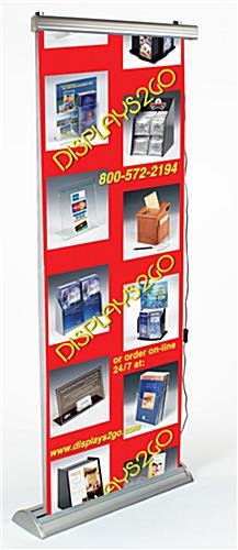 Scrolling Banner Stand with 31 x 162-Inch Custom Printed Graphic - Silver