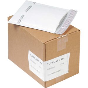 Sealed Air Jiffy #0 TuffGard Self-Seal Cushioned Mailer, 6"L x 10"W, White, 25 ct
