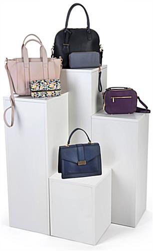 Set of 4 Portable Pedestals for Floor, 12.5" Square Top - White - Image 2