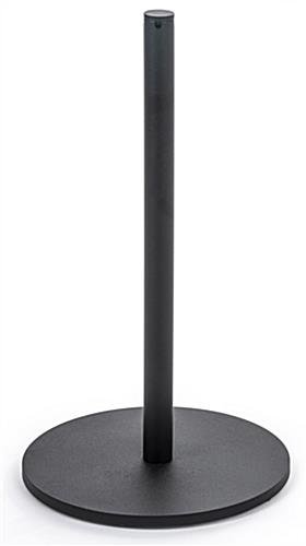 Set of (6) QueuePole.Slim 16” Stanchion Posts w/ 50’ Black Elastic Cord - Black