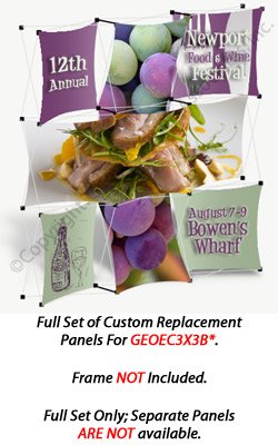 Set of 6 Replacement Panels for GEOEC3X3B Pop Up Display - Custom Printed Graphics