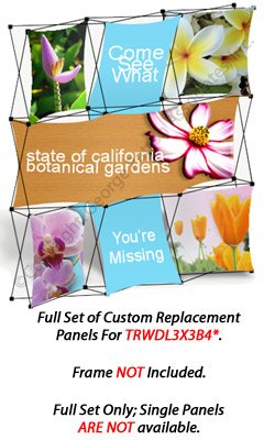 Set of 6 Replacement Panels for TRWDL3X3B4 Pop Up Display - Custom Printed Graphics