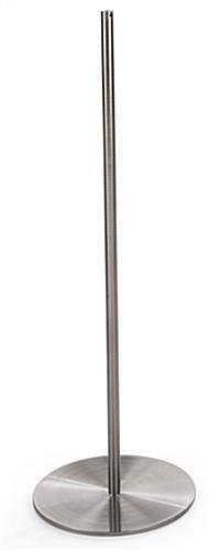 Set of (8) QueuePole.Slim 39” Stanchion Posts w/ 100’ Gray Elastic Cord - Silver