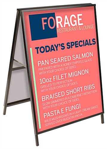 Sidewalk Sign for Poster Boards, Double-Sided, (2) 30” x 40” Custom Posters - Black