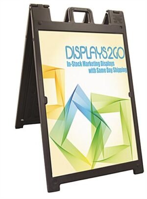 Sidewalk Sign w/ (2) 24 x 36 UV Custom Coroplast Boards, Double Sided - Black