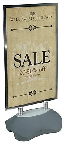 Sidewalk Sign w/ 24 x 39 Sign Board, 2-Sided Custom UV Printing, Fillable Base - Gray