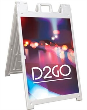Sidewalk Sign with (2) 24 x 36 Poster Boards, Double-Sided, Fillable Base - White