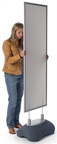Sidewalk Sign with 20 x 59 Sign Board for Adhesive Letters, Fillable Base - Gray - Image 3