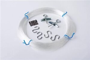 Sign Hanging Hardware with (1) 16' Monofilament Line, Hooks, Crimps and Bolts