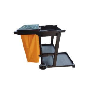 Simpli-Magic Commercial Janitorial Cart with 25 Gallon Collection Bag, Black