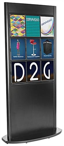 Slatwall Kiosk with (18) 8.5x11 Sign Holders, Double Sided - Black