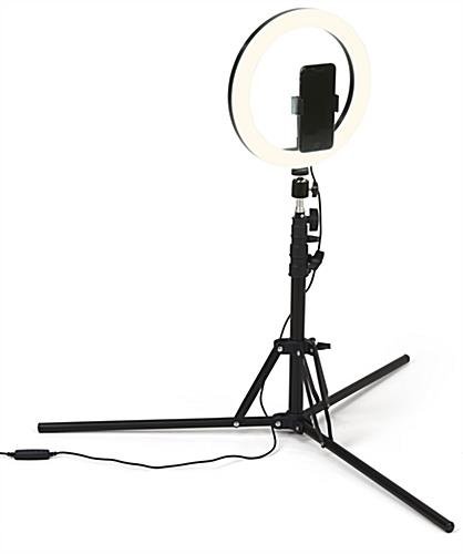 Smartphone Studio Kit w/ Adjustable 18-63.5in Tripod, LED Ring Light & Remote - Image 2