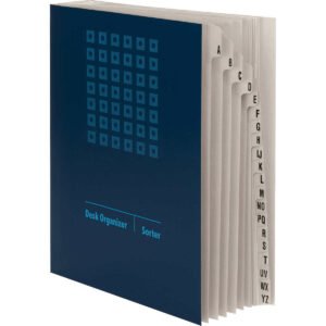 Smead Desk Sorter Organizer, Alphabetic (A-Z), 20 Dividers, Letter, Navy Blue