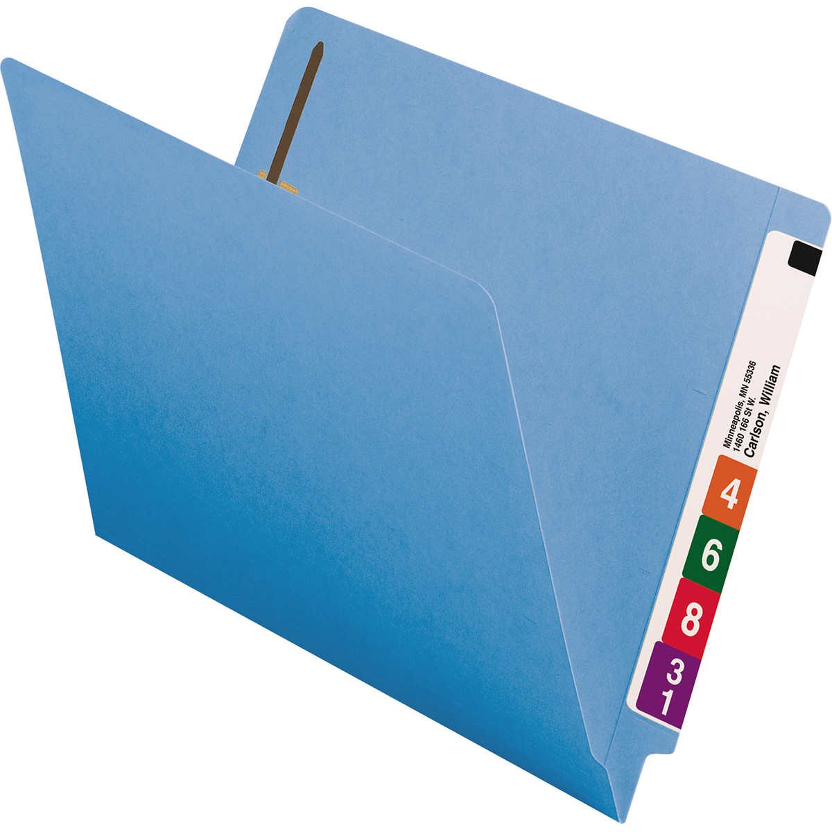 Smead End Tab Fastener Folder, Shelf-Master Reinforced Straight Cut Tab, 2 Fasteners, Letter, Blue, 50 ct - Image 3
