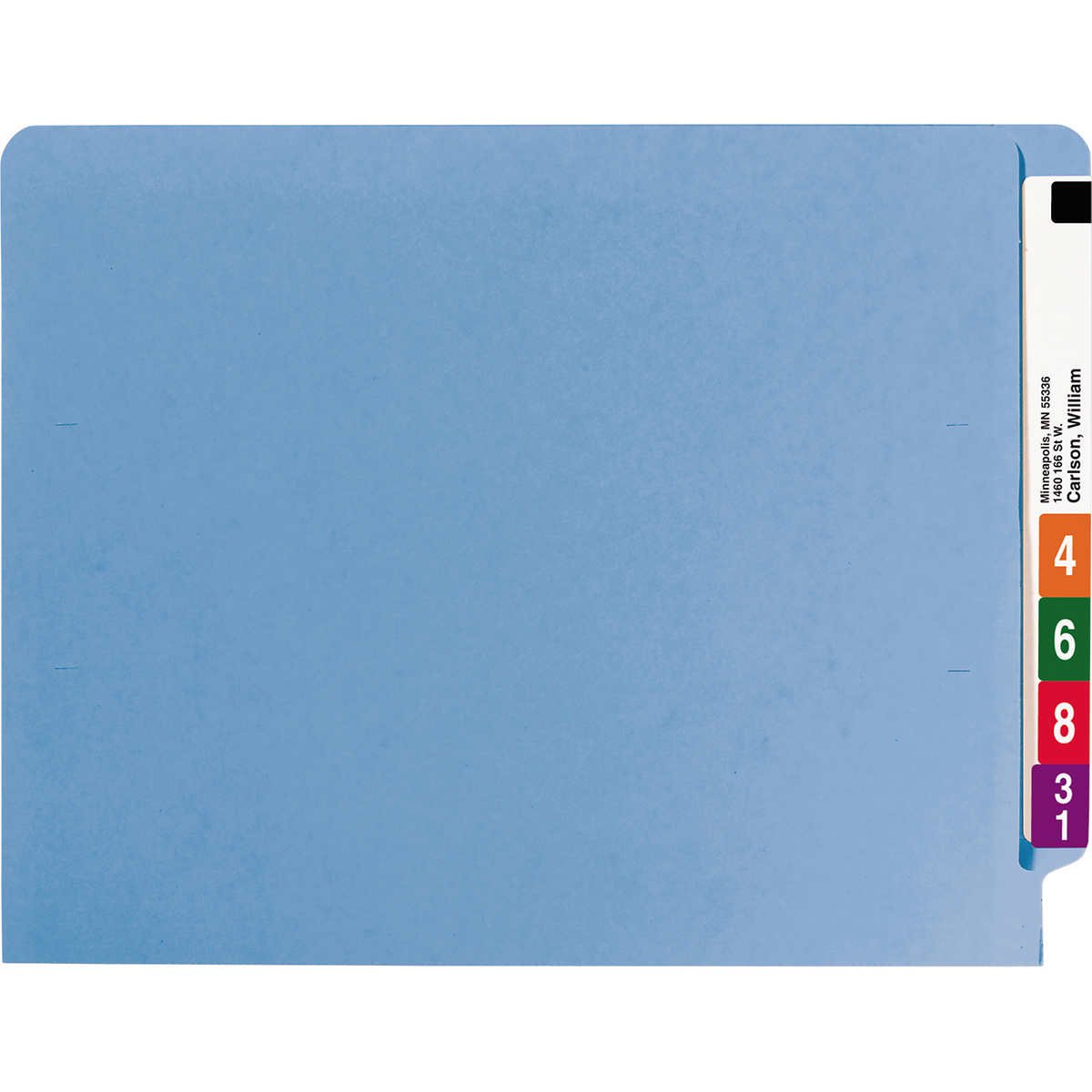 Smead End Tab Fastener Folder, Shelf-Master Reinforced Straight Cut Tab, 2 Fasteners, Letter, Blue, 50 ct - Image 4