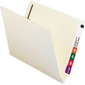 Smead End Tab Pocket Folder, Reinforced Straight Cut Extended Tab, 1 Fastener, Letter, Manila, 50 ct