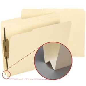 Smead Fastener Folder, 2 Fasteners, Reinforced 1/3-Cut Tab, 1-1/2" Expansion, Letter, Manila, 50 ct