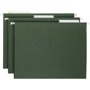 Smead Hanging Folder, 1/3-Cut Adjustable Tab, Letter, Standard Green, 25 ct