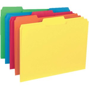 Smead Interior File Folder, 1/3-Cut Tab, Letter, Assorted Colors, 100 ct