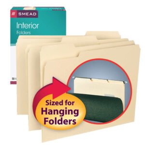 Smead Interior File Folder, 1/3-Cut Tab, Letter, Manila, 100 ct