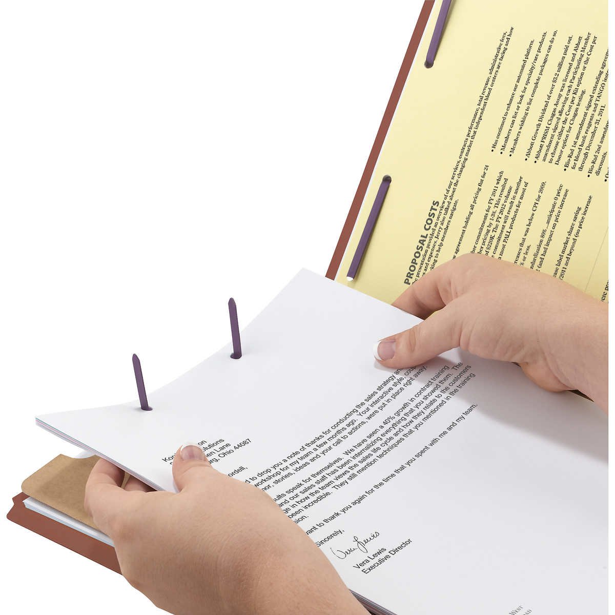 Smead Pressboard Classification Folder, 1 Divider, 2" Expansion, Legal, Red, 10 ct - Image 5