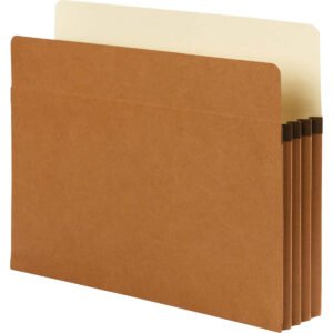 Smead SuperTab File Pocket, Oversized Straight Cut Tab, 3-1/2" Expansion, Letter, Redrope, 25 ct