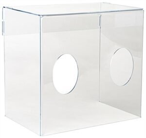 Sneeze Shield Intubation Box with 5" Arm Openings, Acrylic, 4-Sided - Clear