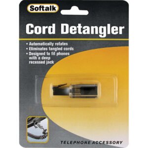 Softalk Rotating 360 Phone Cord Detangler, Clear and Black