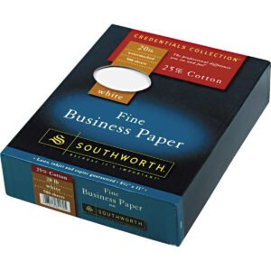Southworth Fine Business Paper, 20 lb, White, 8-1/2" x 11", 1 Ream, 500 Sheets