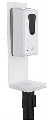 Stanchion Hand Sanitizer Topper, Refillable Automatic Gel Dispenser - White