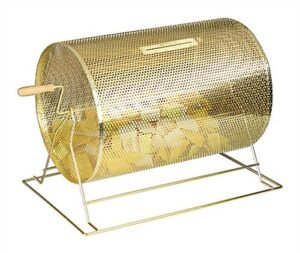 Steel Raffle Drum, Countertop, Holds 10,000 Tickets - Brass