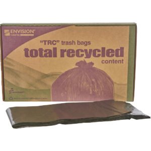 Stout Recycled Trash Bags, Brown, 65 Gallon, 100 ct